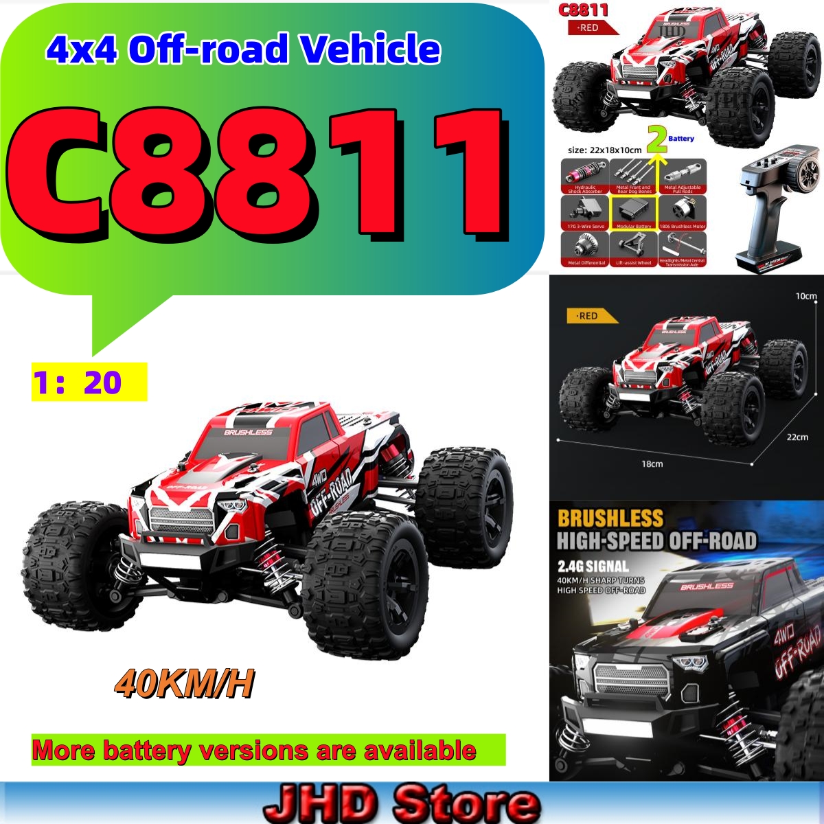 Rc Truck Monster - JHD C8811 40KM/H High Speed RC
