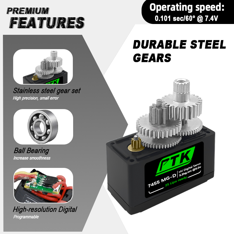 PTK 7455MG-D servo 12g Digital - Rc Hobbies recension och pris