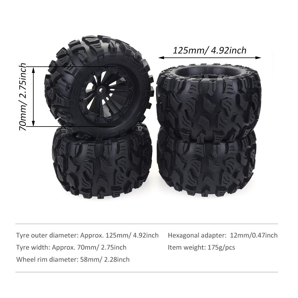 ZD Racing 4PCS 125MM 1/10 Mons - Rc Truck Monster recension och pris
