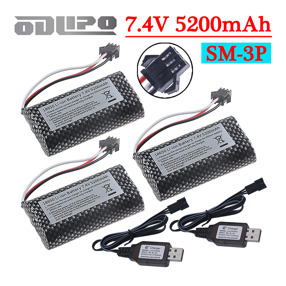 18650 Li-ion 7.4V 5200mAh Batt - Rc Hobby Vehicles recension och pris